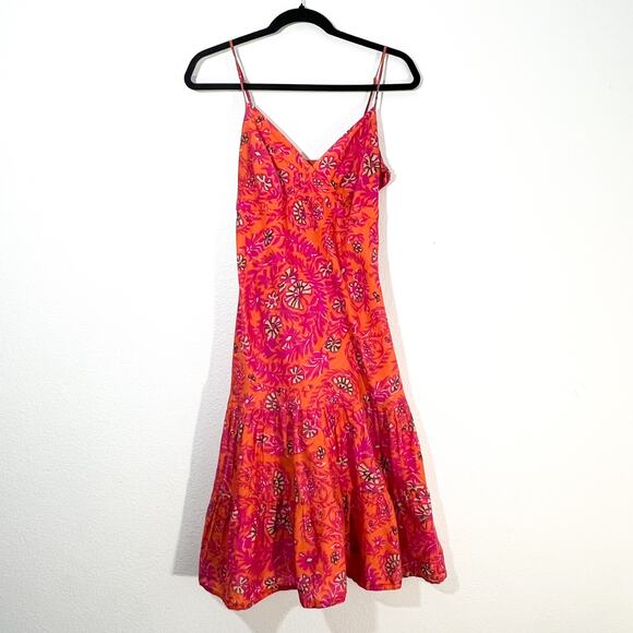GAP Dress Womens 4 Babydoll Drop Waist Preppy Y2K Summer Cotton Tropical Hawaii - Picture 1 of 8
